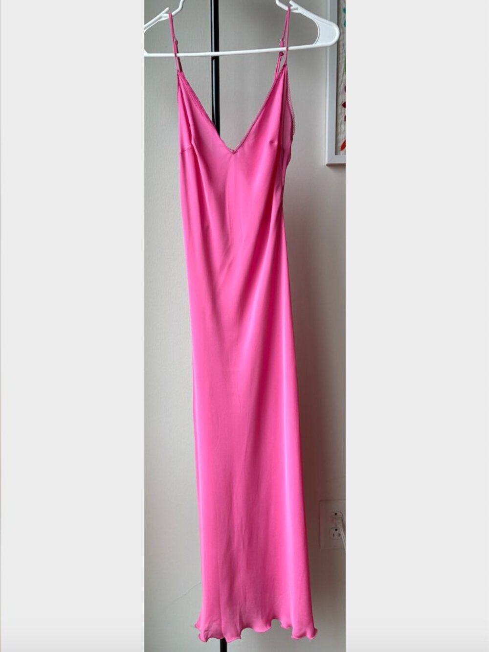 Betsey Johnson Ultra Vintage Silk Pink Slip Midi Dress - Size S